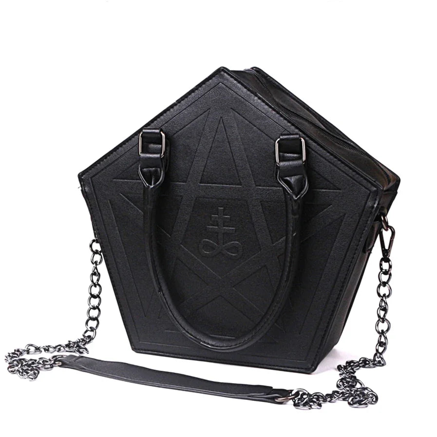 Gothic bag with a pentagram