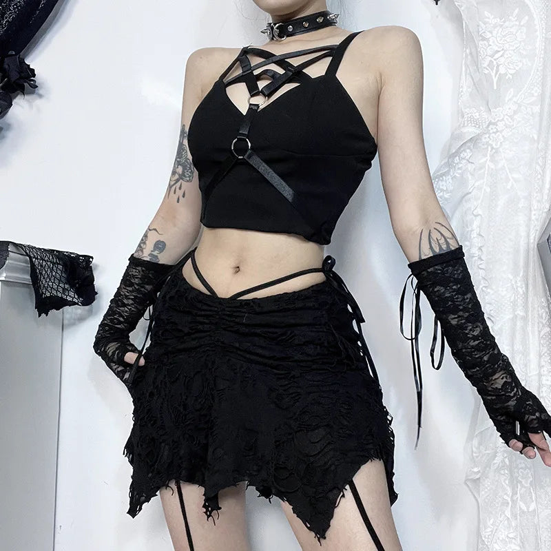 Ribbed gothic skirt