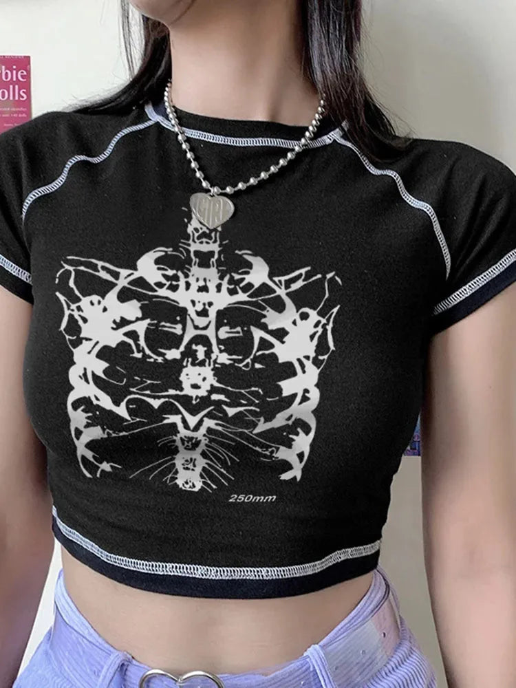 T-shirt with a bone motif