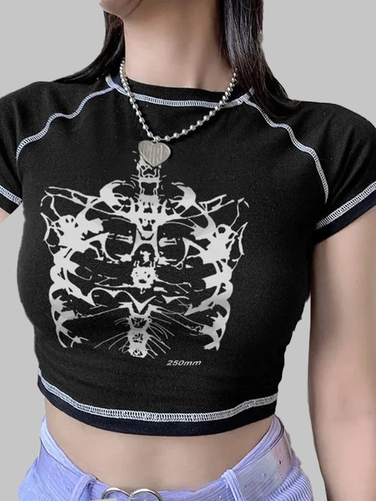 T-shirt with a bone motif