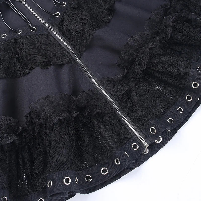 Gotycka czarna spódniczka