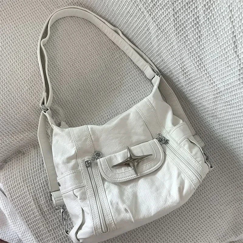 White Pu leather bag