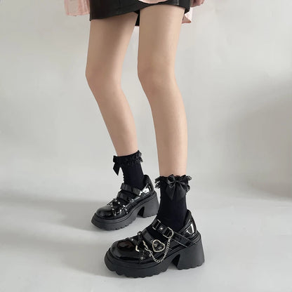 Gothic high-heeled ankle boots