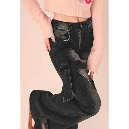 Gothic bow cowgirl jeans