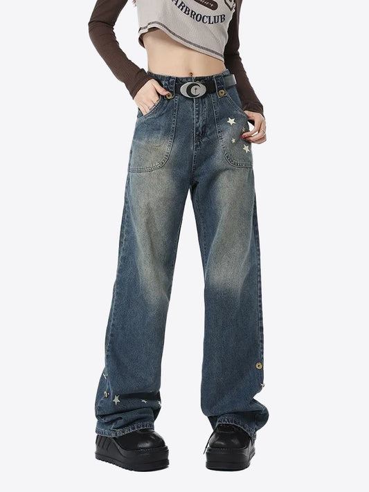 Baggy cargo jeans  - szare