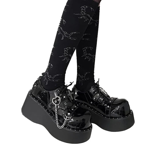 Gothic wedge shoes