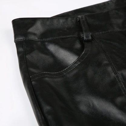 Gothic leather pants - black