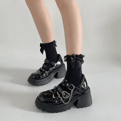 Gothic high-heeled ankle boots