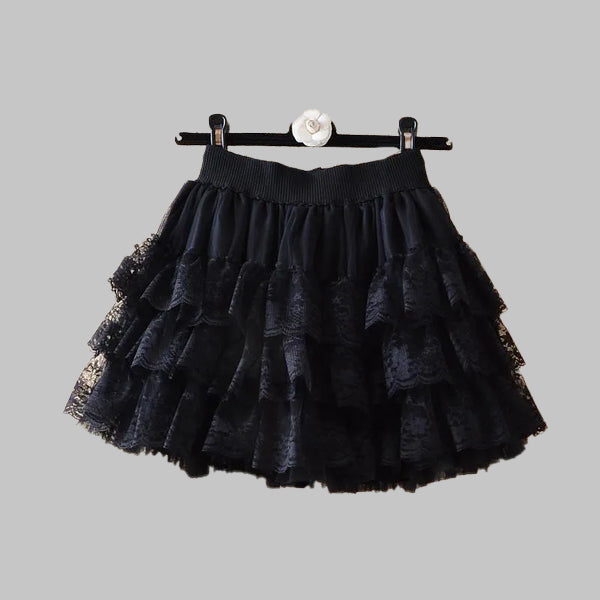 Gothic black mesh skirt