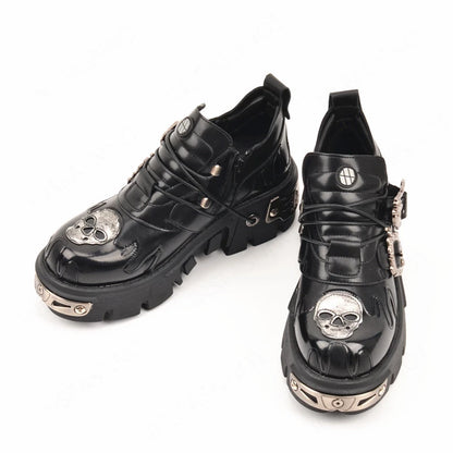 Gothic shoes with a skull motif