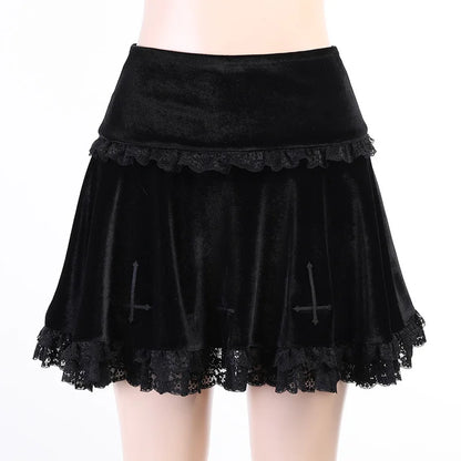 Gothic skirt with crosses