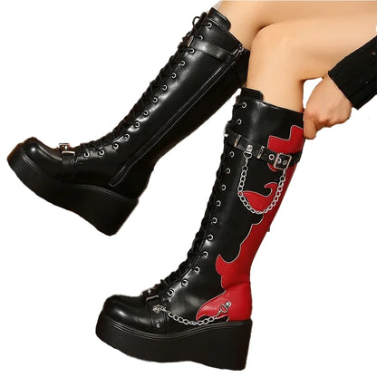 Gothic high Mary Jane shoes - red