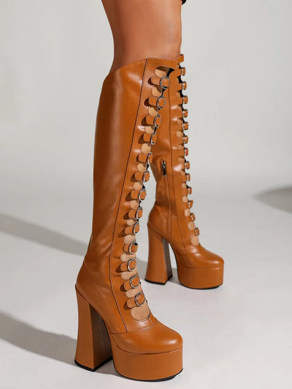 High heel boots - brown