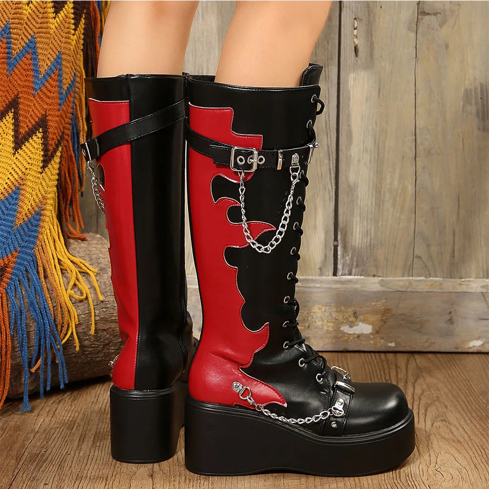 Gothic high Mary Jane shoes - red